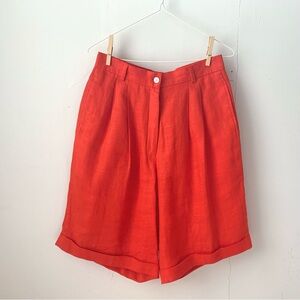 vintage 90s tailored bermuda shorts, 100% linen!